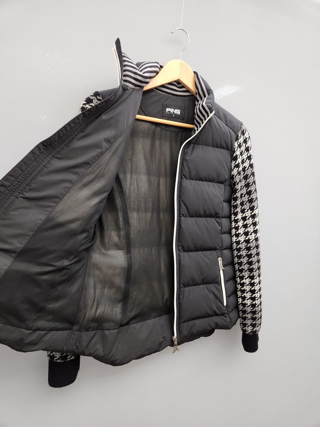 PING 여성 블랙 퀼팅 경량패딩+ 하운즈투스 소매 상품이미지7