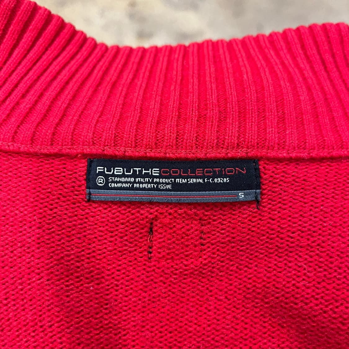 후부 레드 블랙 니트 집업  상품이미지5