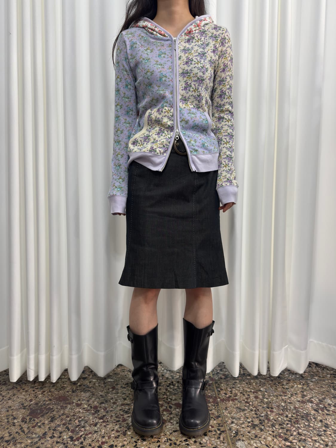 denim belt midi skirt 상품이미지2