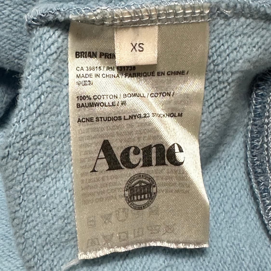 XS 아크네 스튜디오 블루 타이다이 맨투맨 상품이미지5