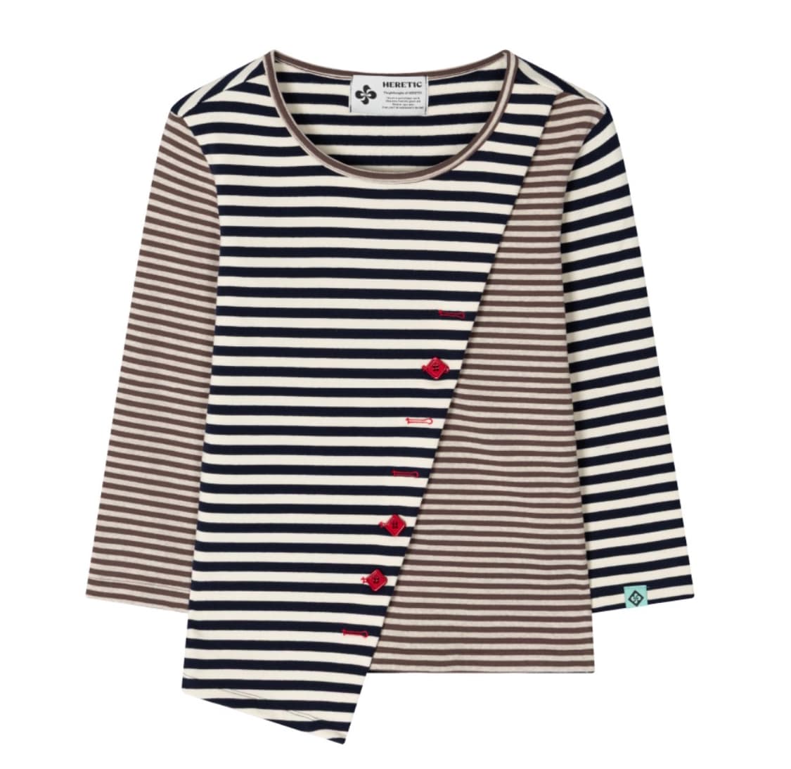 구합니다) 헤레틱 버튼 스트라이프 티셔츠 상품이미지1