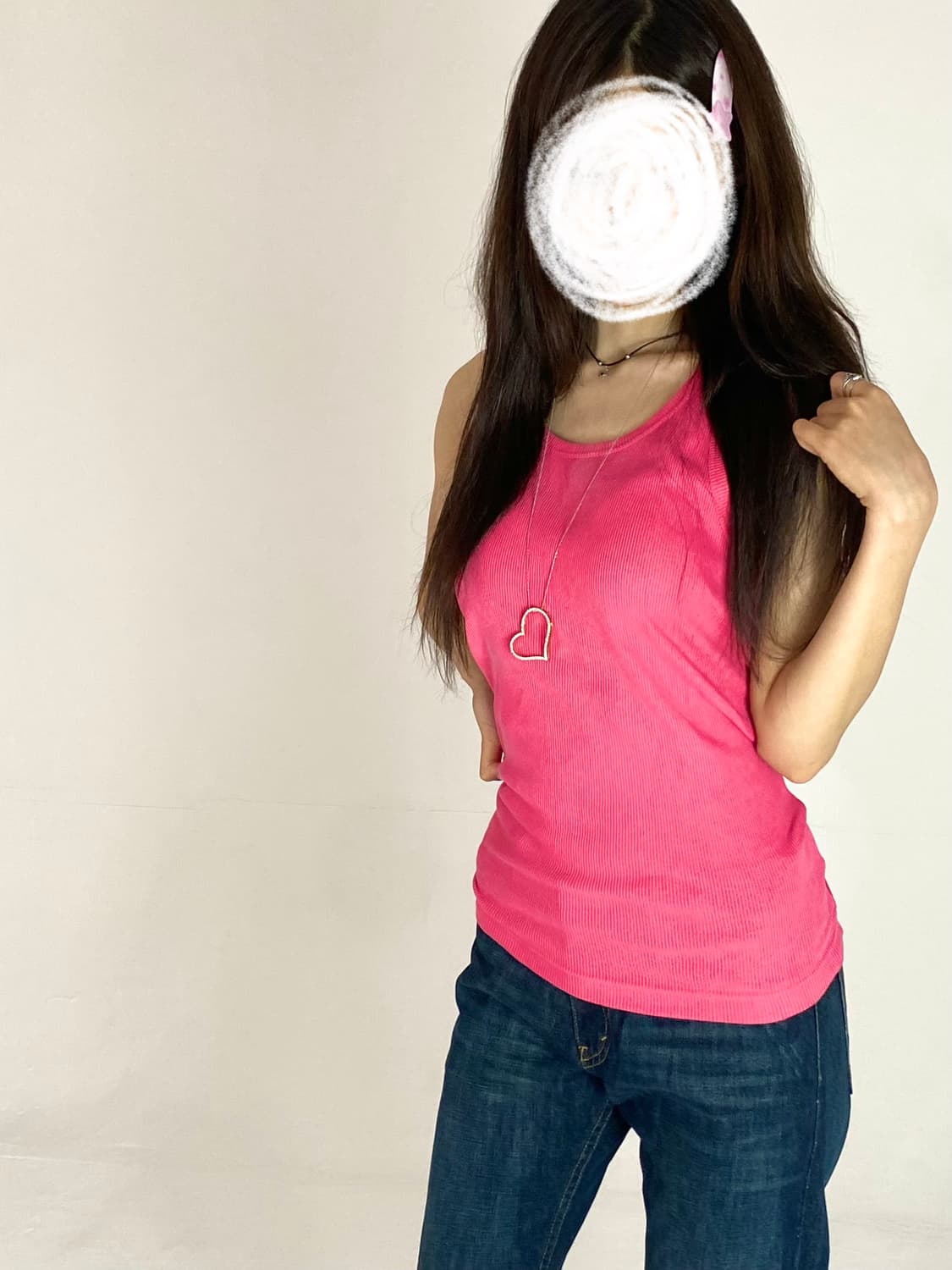 핫핑크 슬리브리스 상품이미지3