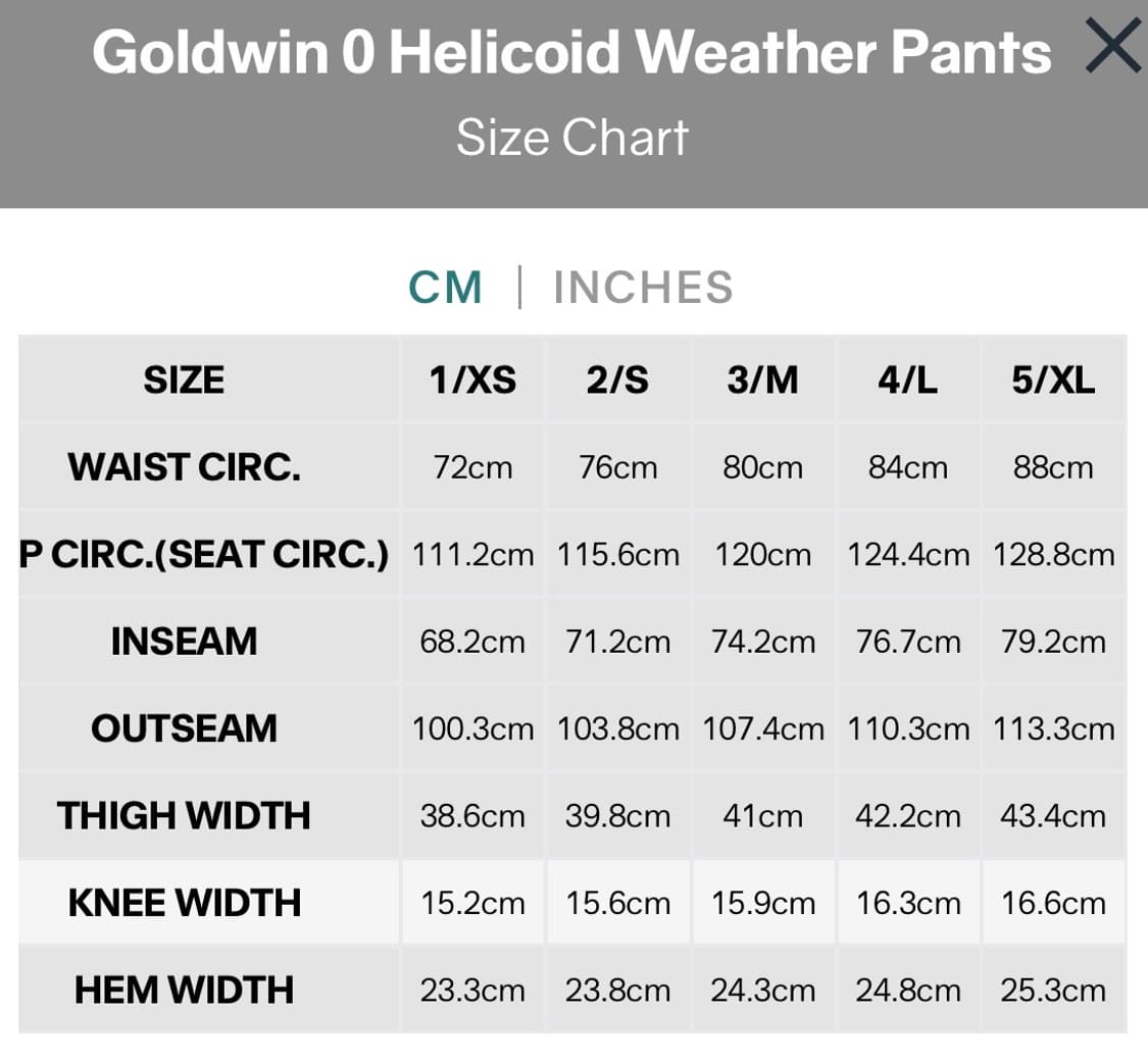 GOLDWIN0 Helicoid Weather Pants 골드윈0 상품이미지10