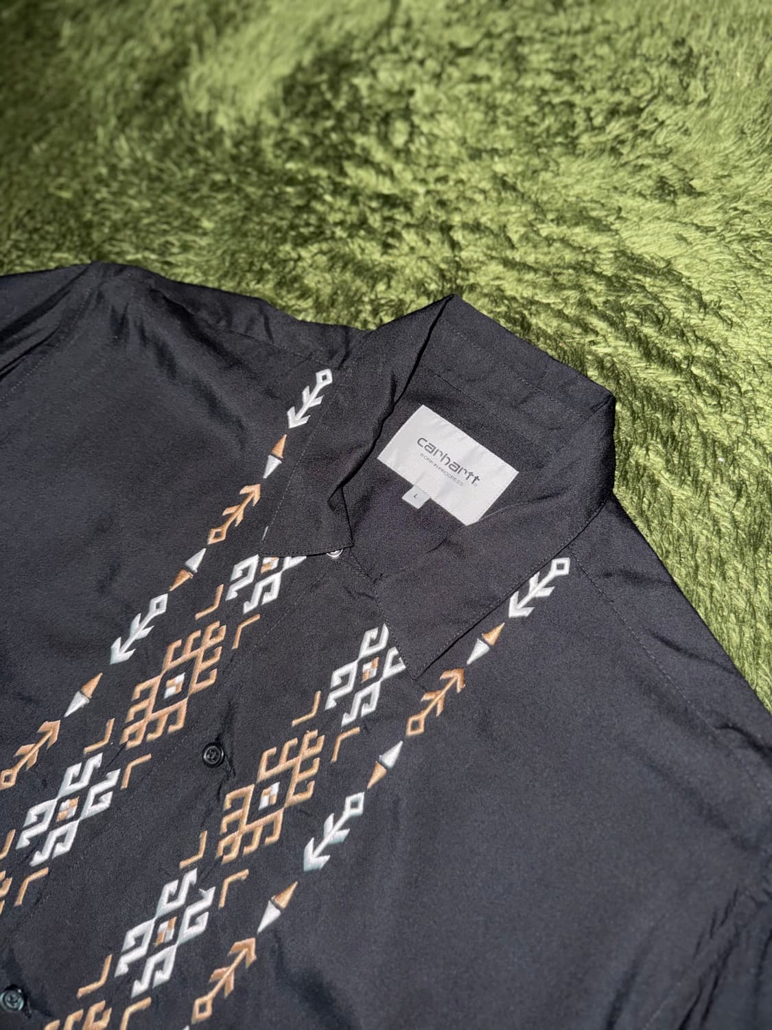 [M] 칼하트 WIP COBA 코바 엠브로이더리 셔츠 블랙 상품이미지2