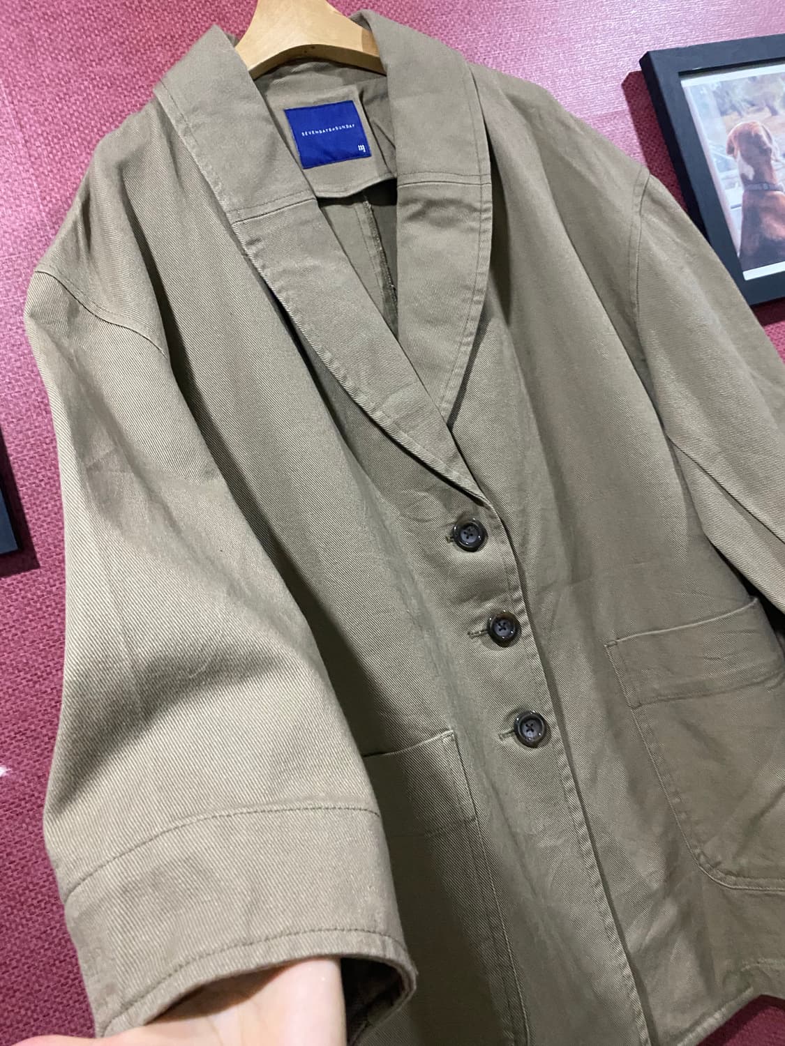 베이지 면 자켓 상품이미지2