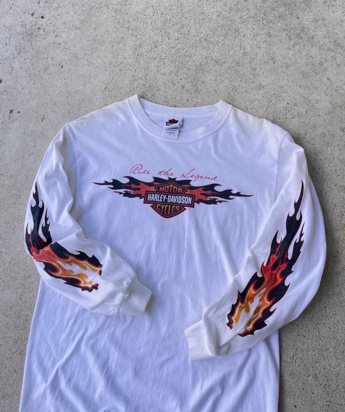 00s USA 할리데이비슨 플레인 롱슬리브 화이트 XL 상품이미지1