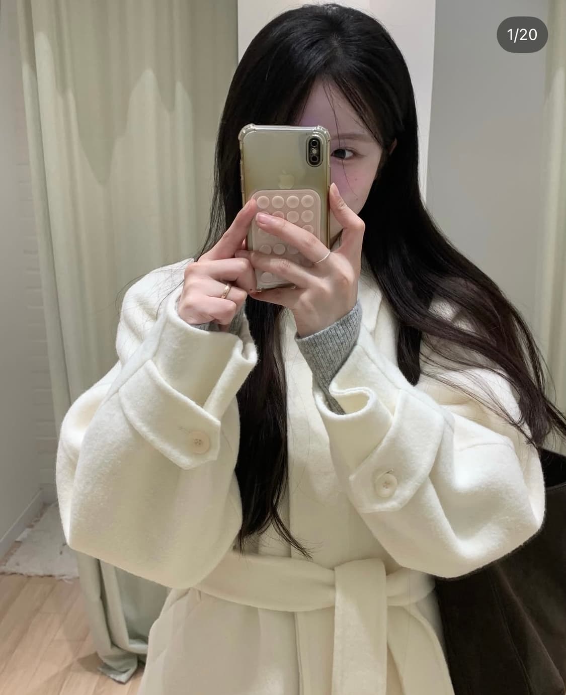 (새상품)누아누아 메리 하프 핸드메이드 코트 상품이미지1