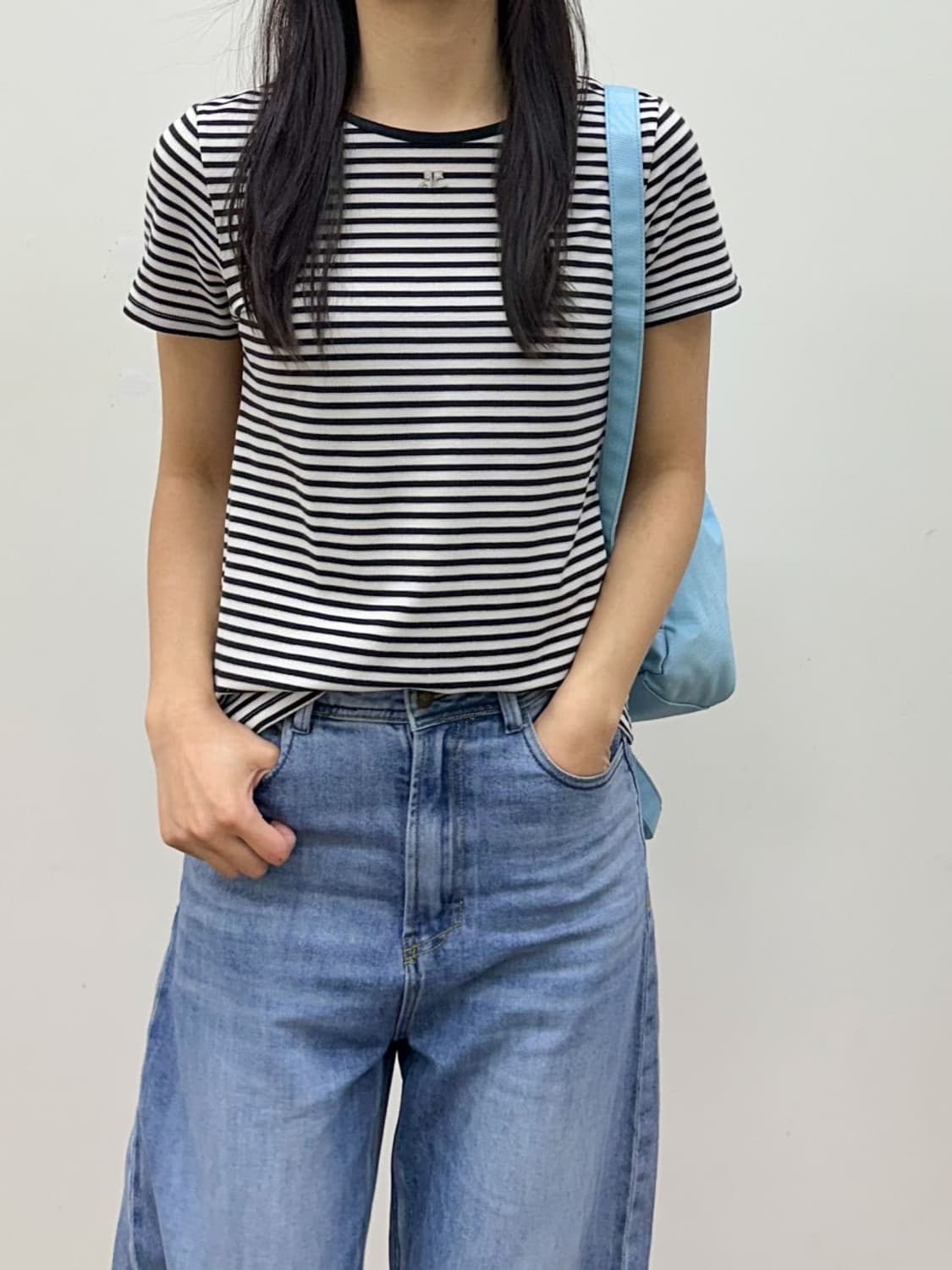 courreges / 꾸레쥬 블랙 스트라이프 반팔 티셔츠  상품이미지8