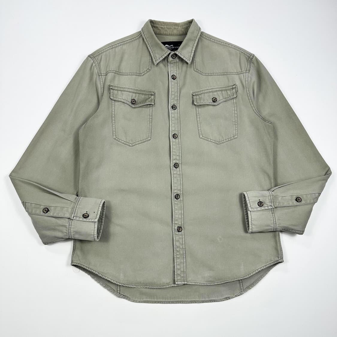 VTG 빈티지 리프락 워시드 카키 셔츠 자켓 (XL) 상품이미지2