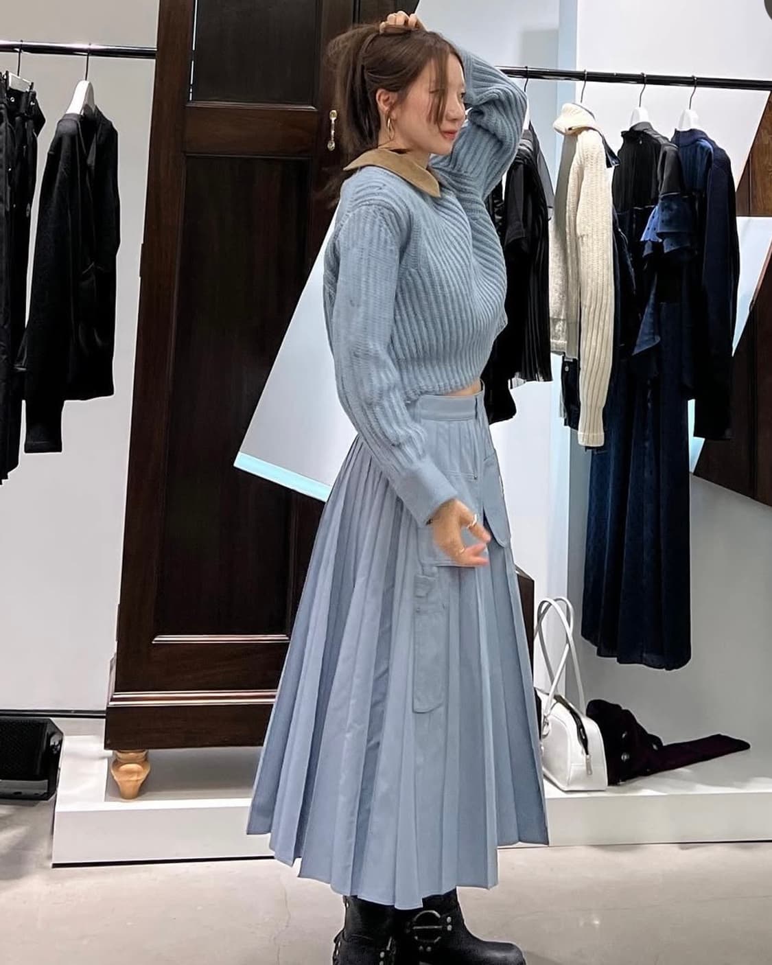 사카이 x 칼하트 WIP 니트 풀오버 디트로이트 블랙 상품이미지4