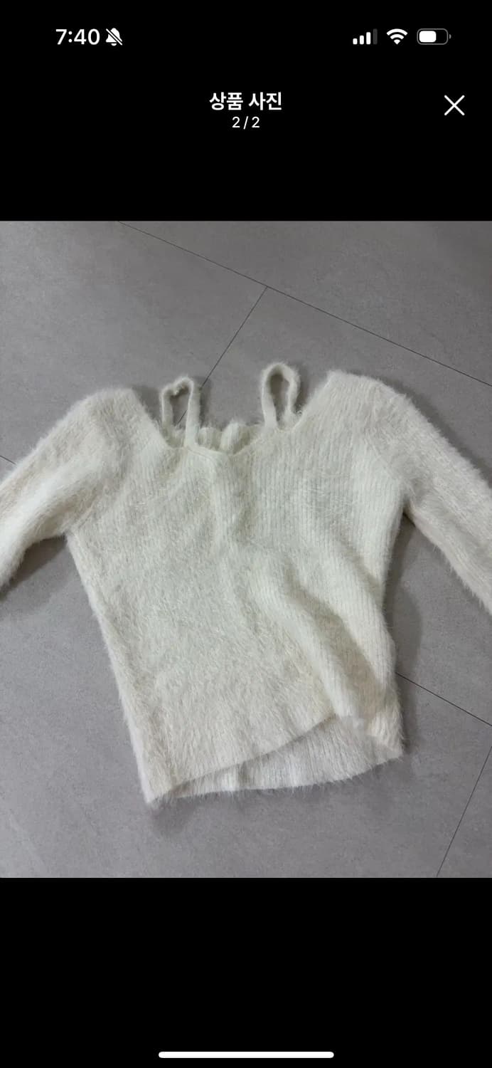 화이트 앙고라 오프숄더 니트  상품이미지2