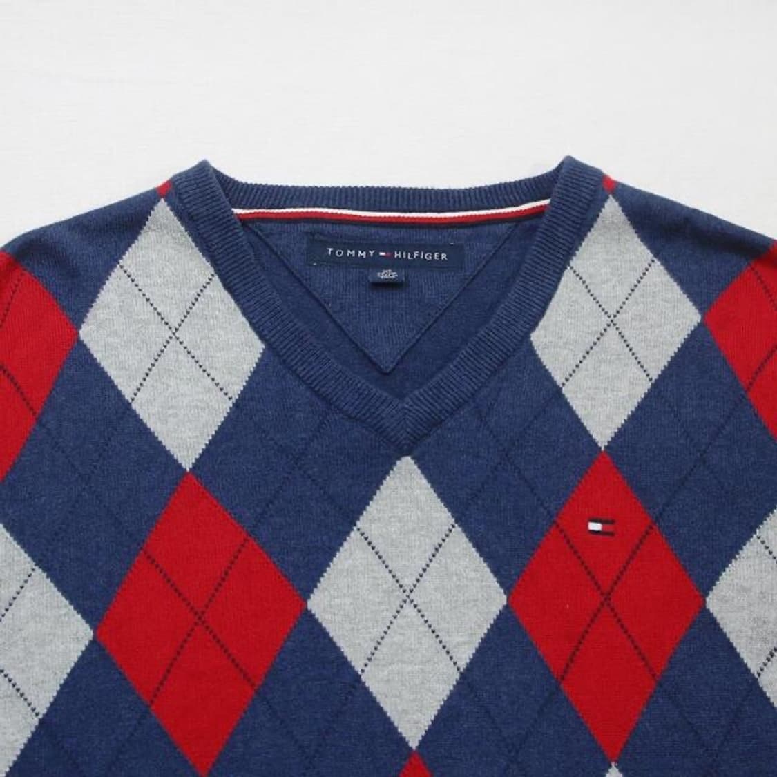 TOMMY HILFIGER 아가일 브이넥 니트 (90) 상품이미지4