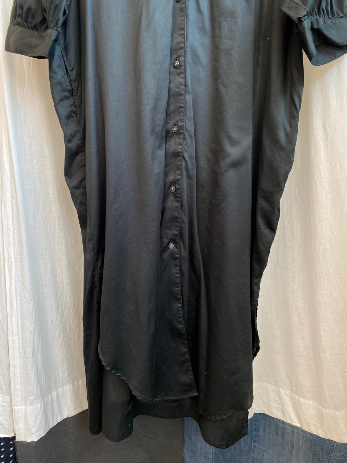 블랙 롱셔츠원피스(F) 상품이미지5