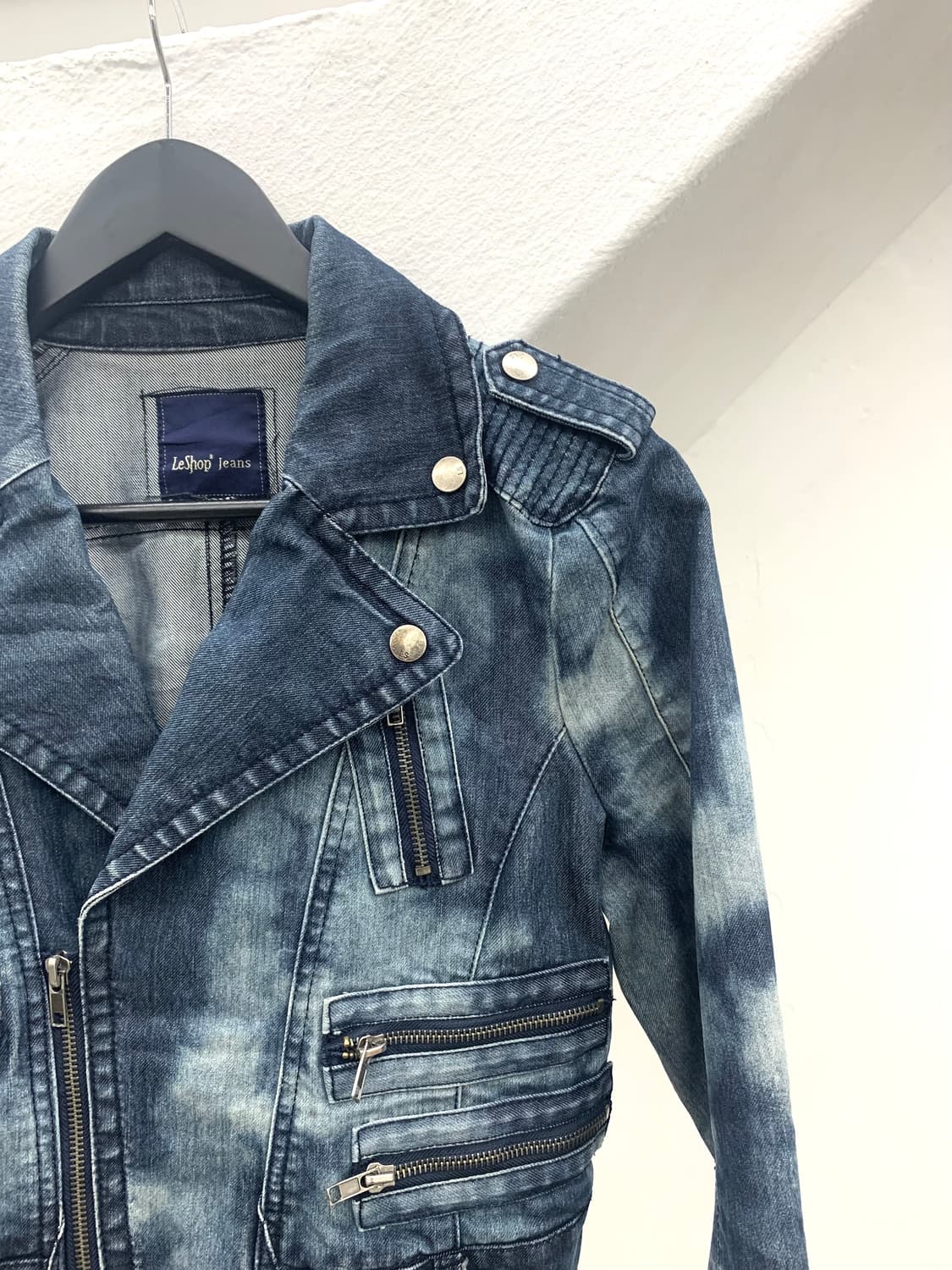 Ice bleached denim rider jacket  상품이미지7