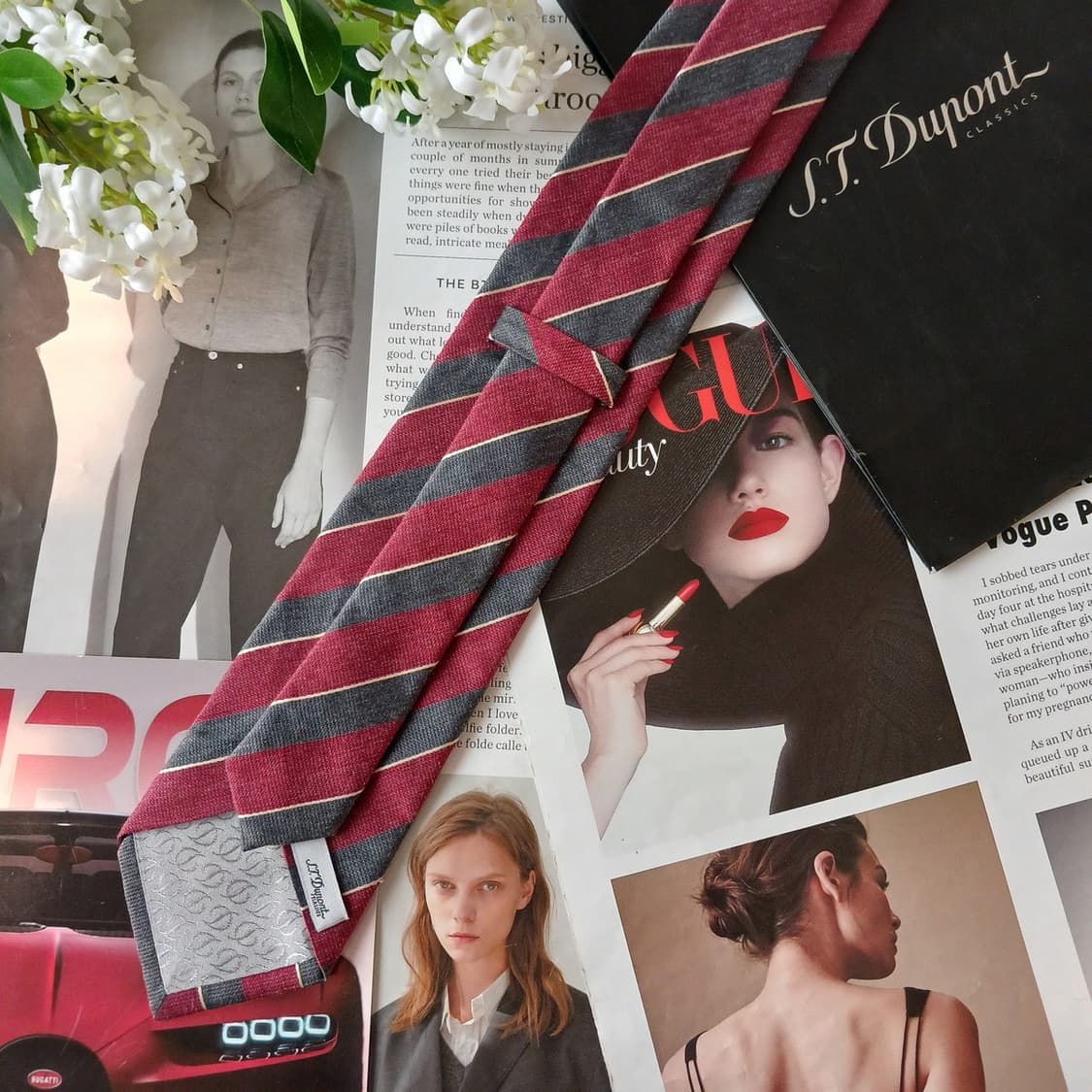 듀퐁 실크 혼방 스트라이프 넥타이 8.3cm A+등급 A19411
 상품이미지6