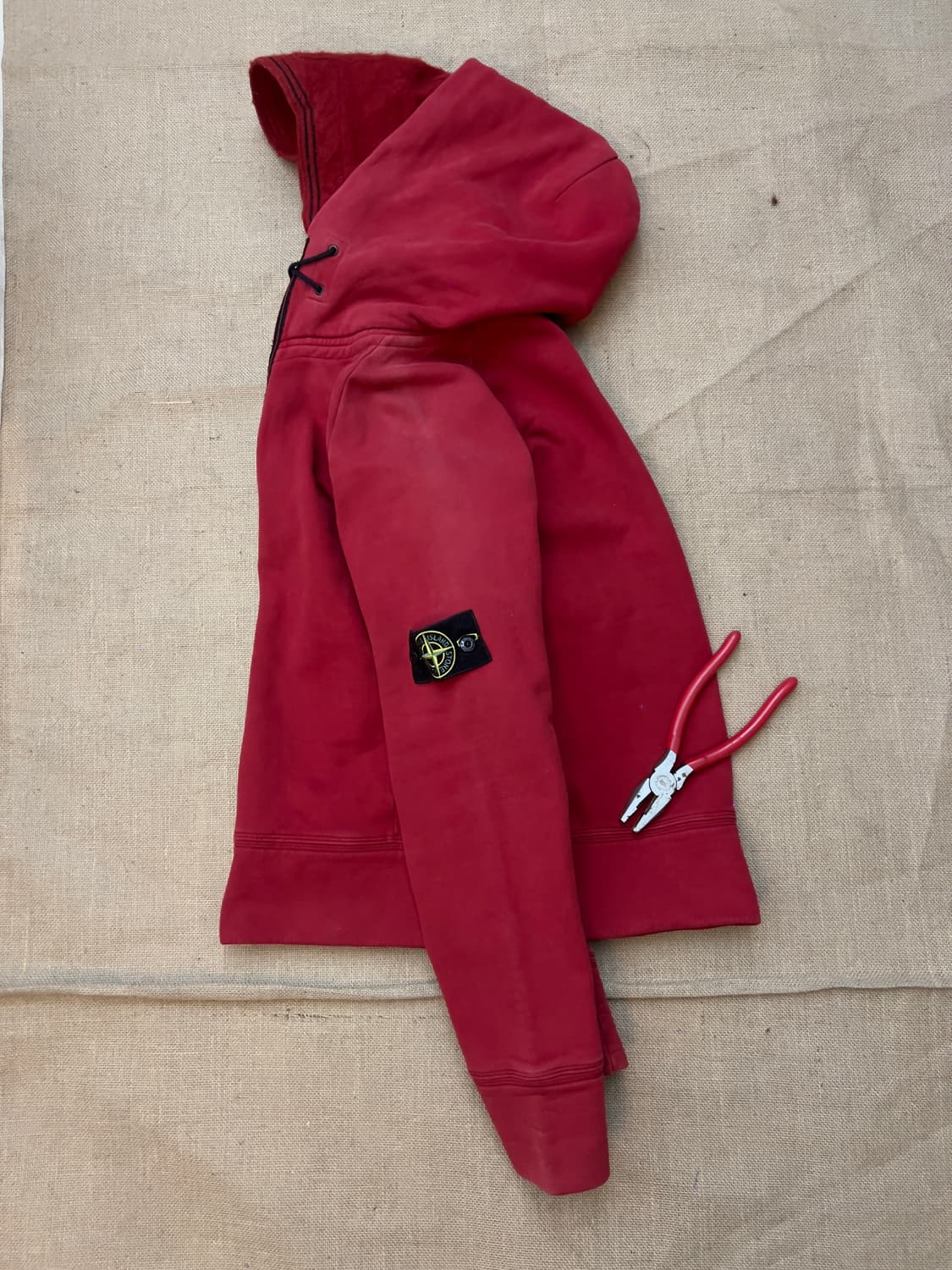 스톤아일랜드 레드 후드티 M 상품이미지1