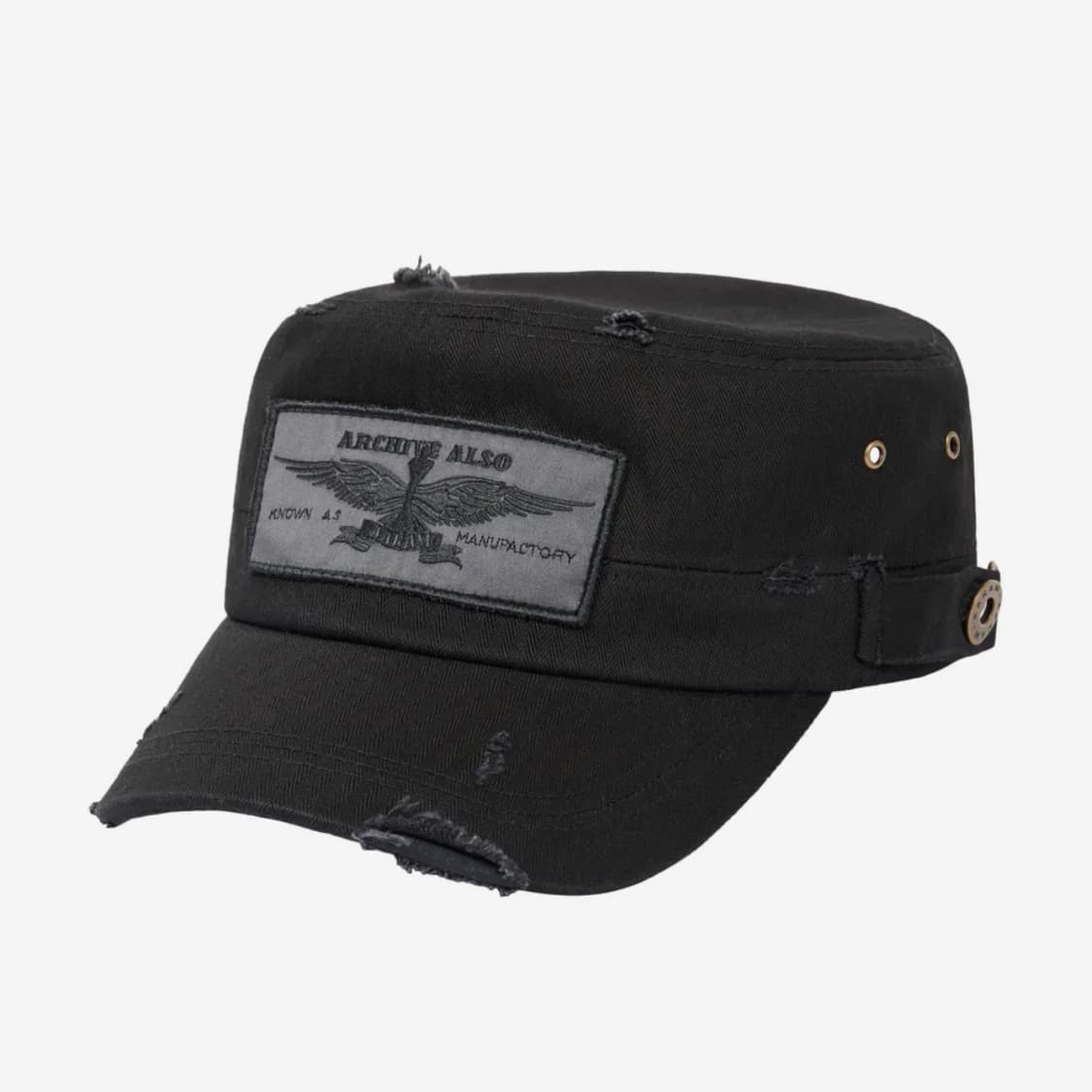 아캄 Damaged Military Cap (Black) 상품이미지1