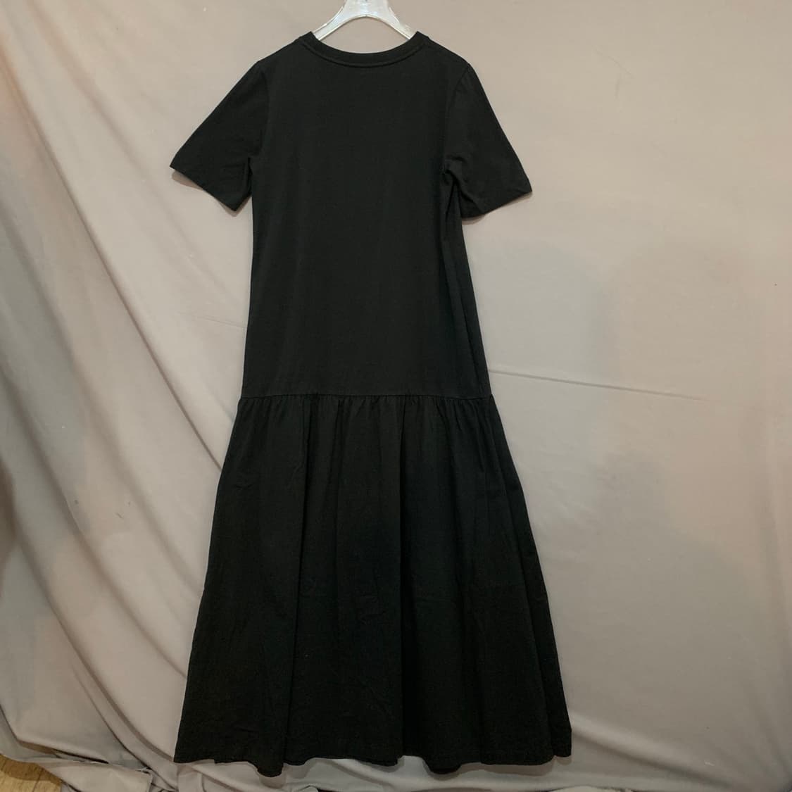 S COS 코스 플레어 라운드 반팔 롱 원피스 상품이미지2