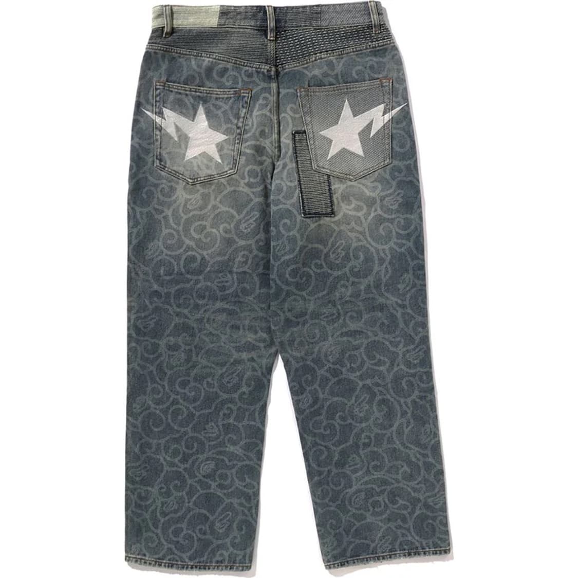 베이프 클라우드 카모 자카드 데님팬츠 상품이미지2