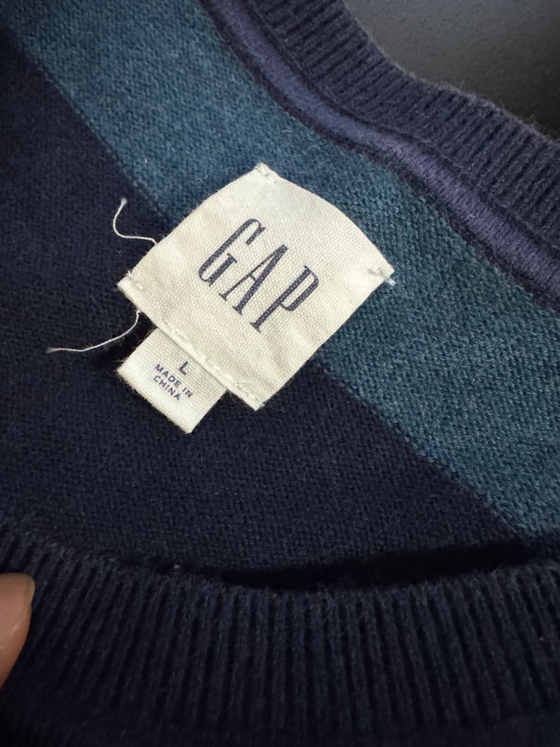 GAP 갭 스트라이프 빈티지 코튼 니트 L 상품이미지3