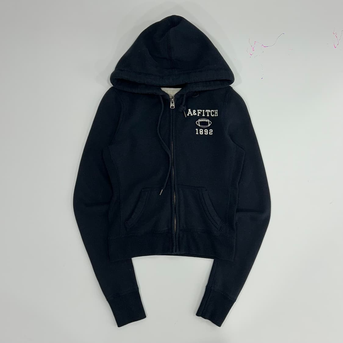 Abercrombie 아베크롬비 스몰 럭비 로고 네이비 후드집업 상품이미지3