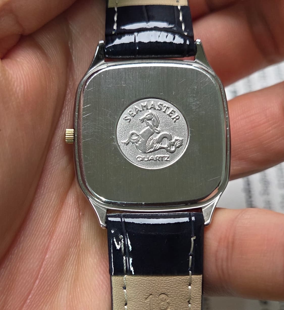 레어] 빈티지 오메가 씨마스터 사각탱크 스파클와플판 싱글데이트 슬림쿼츠  상품이미지6