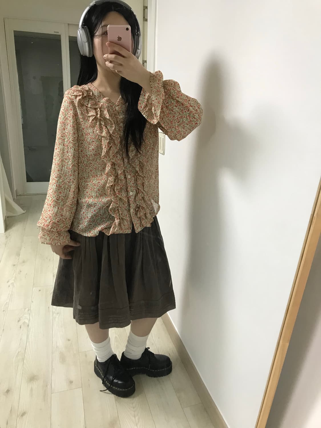 vintage flower ruffle chffon blouse 상품이미지4