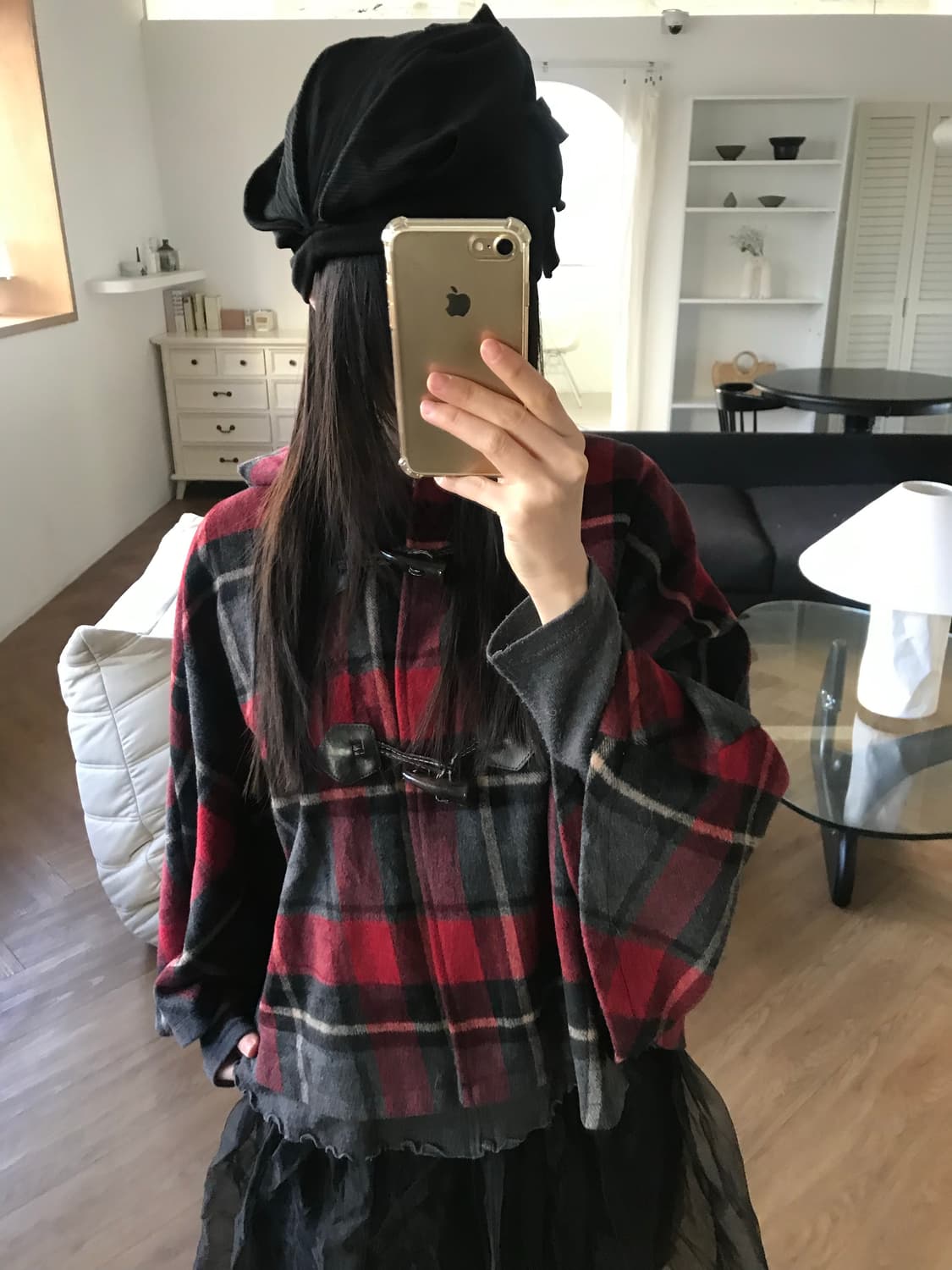 vintage hood pattern cape 상품이미지2