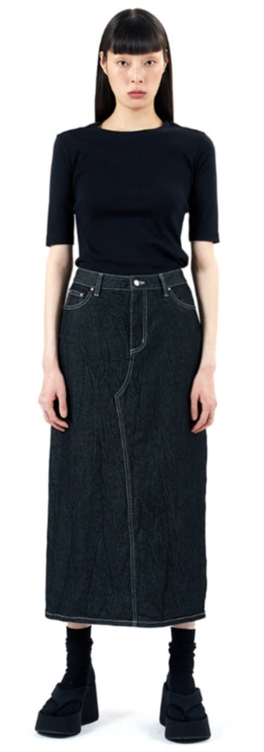 ESSENTIAL by EQL 데님 스커트 블랙 s 상품이미지1