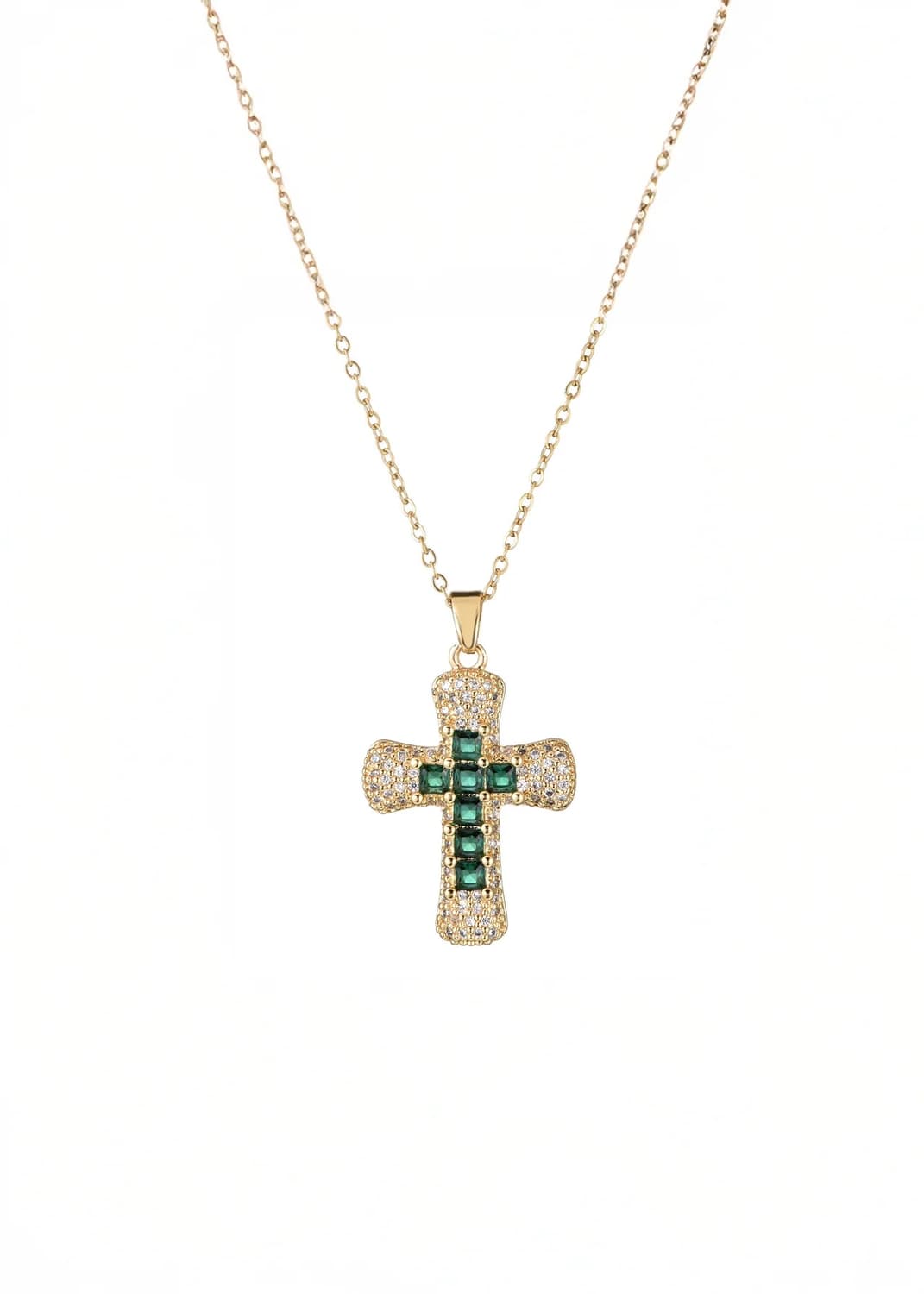메종푸푸 목걸이 Fabrice Green Cross Necklace 상품이미지1