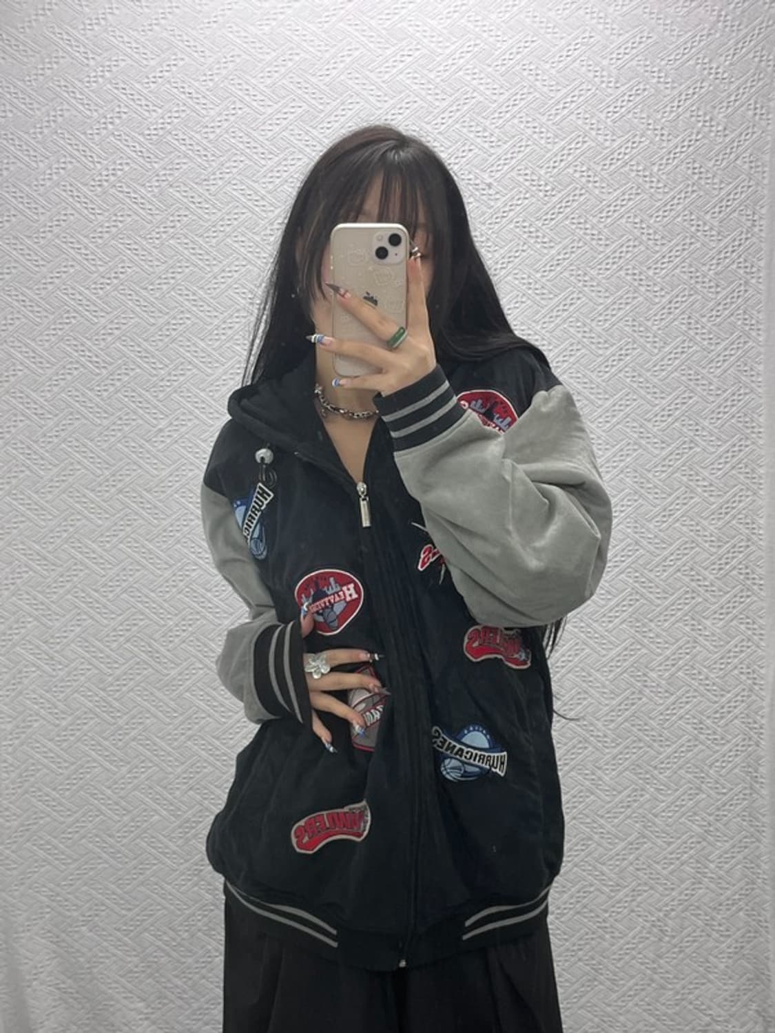 빈티지 베스킷볼 멀티패치 올드스쿨 스웨이드 후드 자켓 100 C06327 상품이미지2