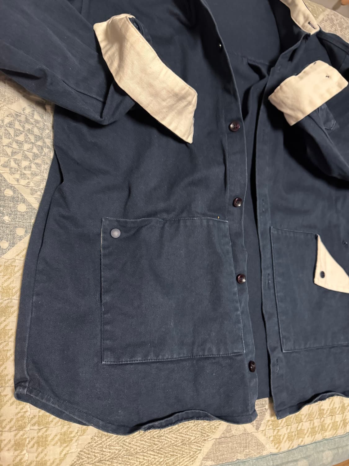 [L급 M]퍼스텝 네이비 오버핏 셔츠 상품이미지8