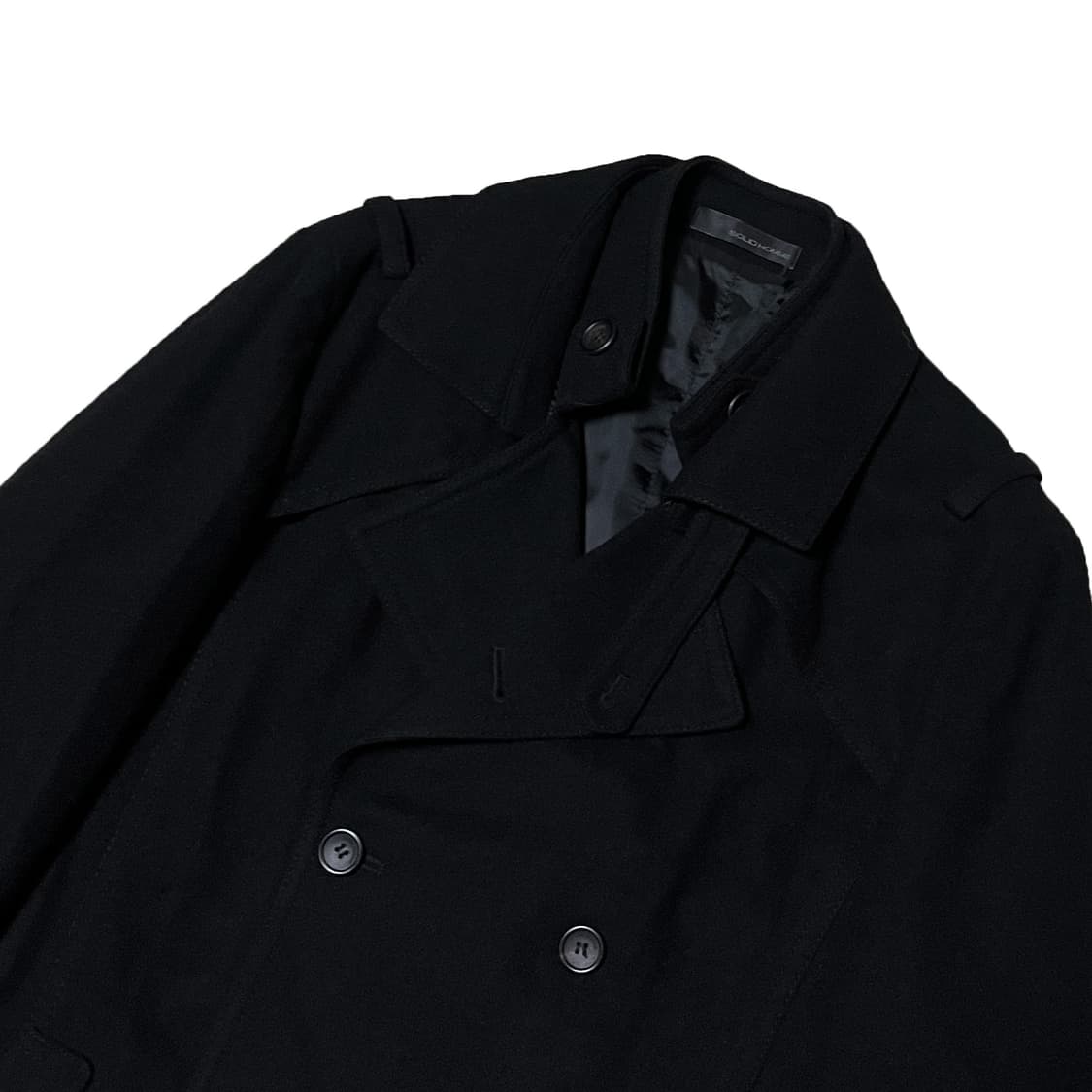 솔리드옴므 카라포인트 블랙 더블 코트 상품이미지3