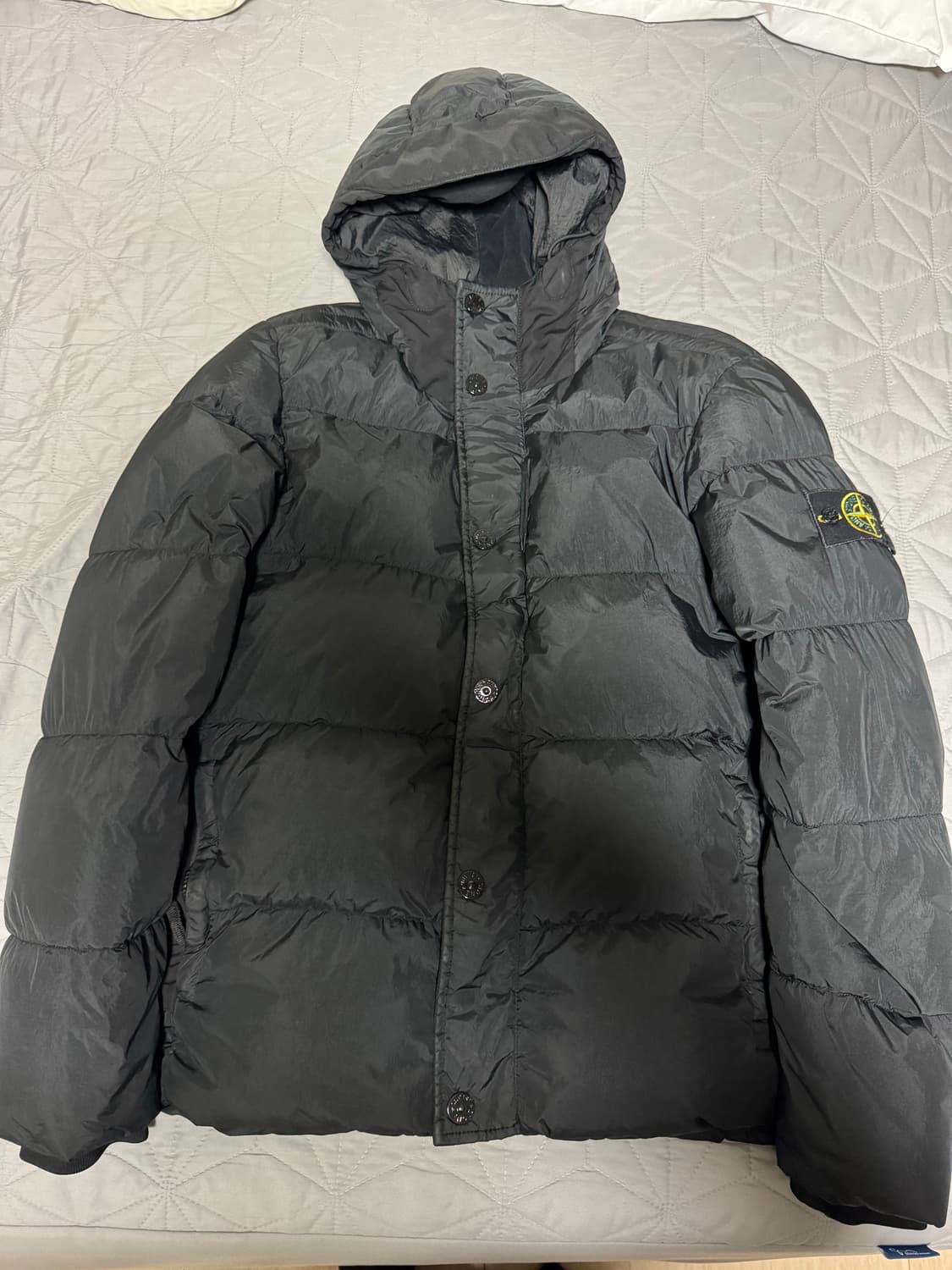 [L] 스톤아일랜드 크링클랩스 패딩 자켓 집업 후드 롱패딩 경량패딩 상품이미지1