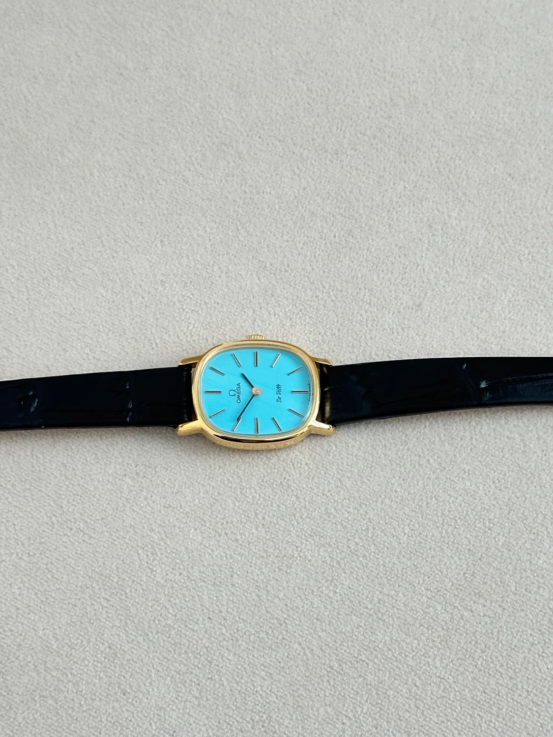 정품 오메가 수동 625 엘립스 이청아 드빌 터키블루 금장 여자 시계 상품이미지6