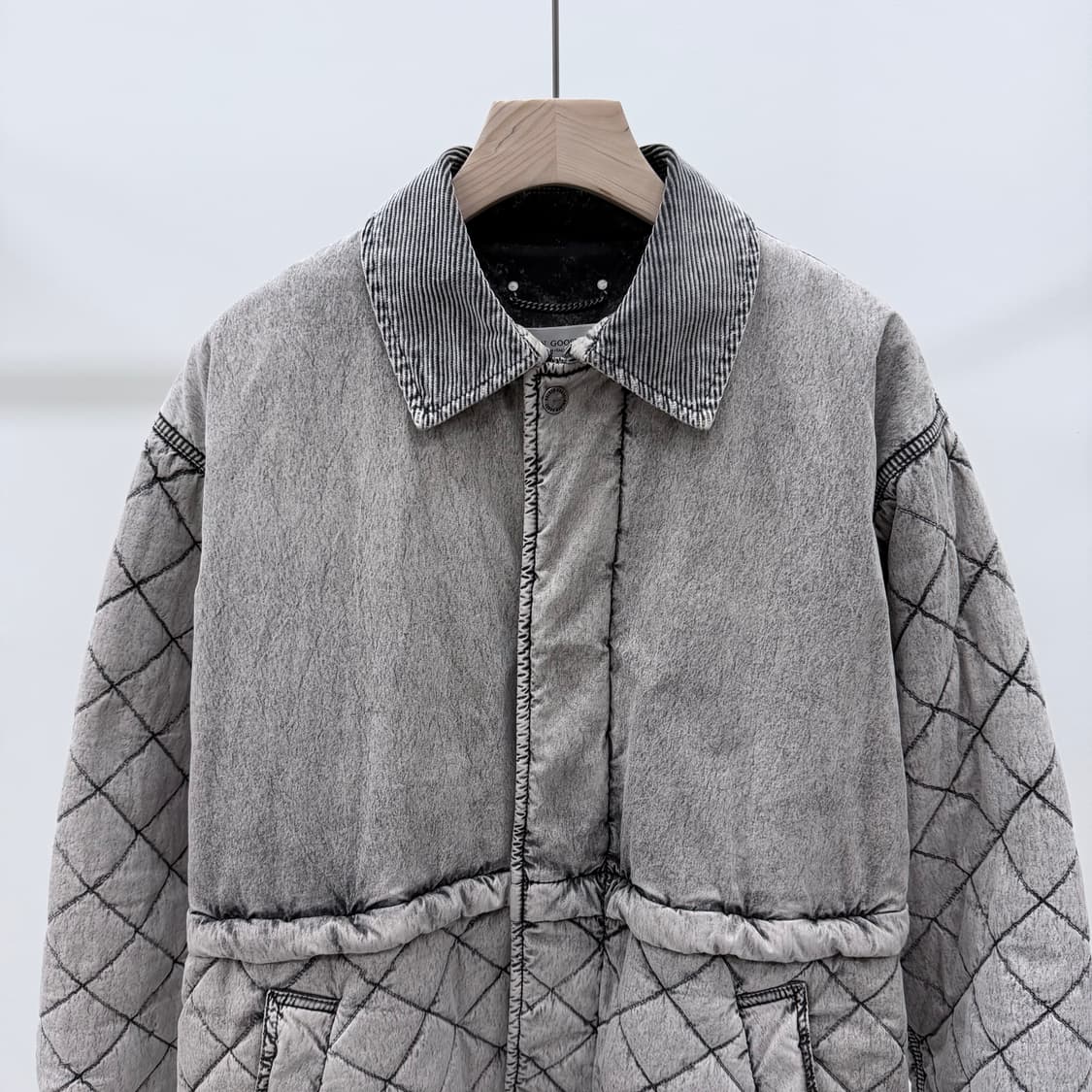 [S+급/오버핏S] 골든구스 퀼팅 봄버 블루종 자켓 그레이 상품이미지2