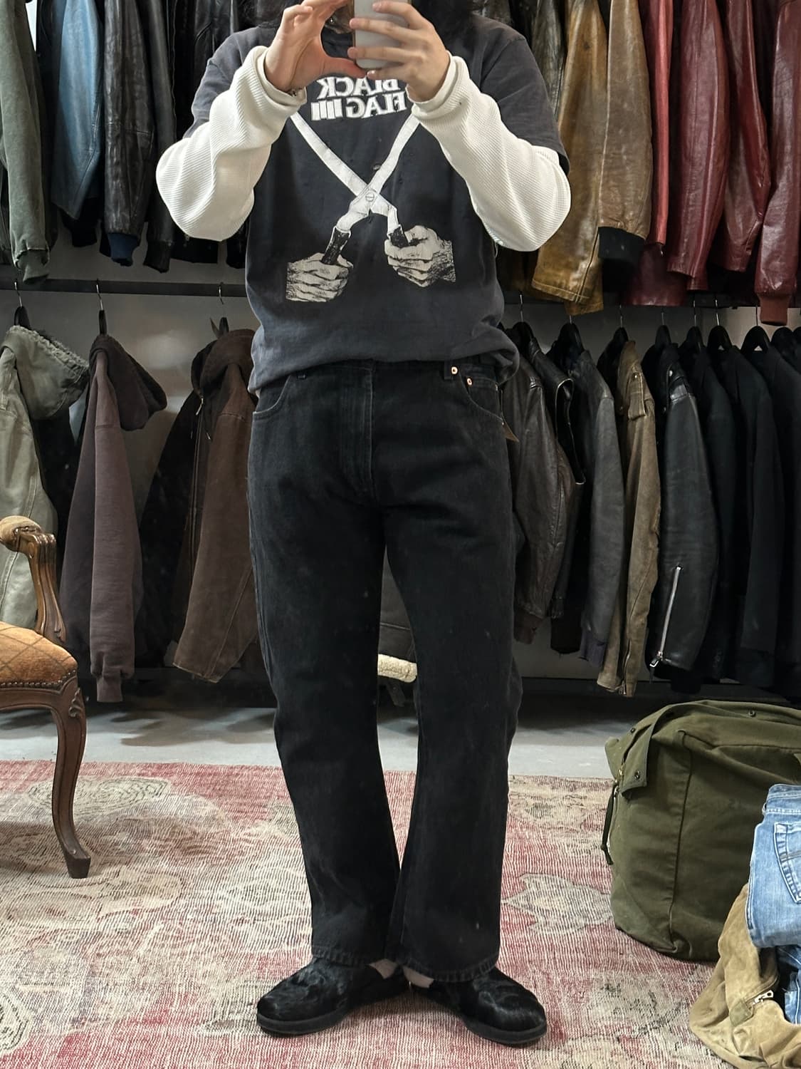 00's 리바이스 517 블랙 부츠컷 플레어진 상품이미지2