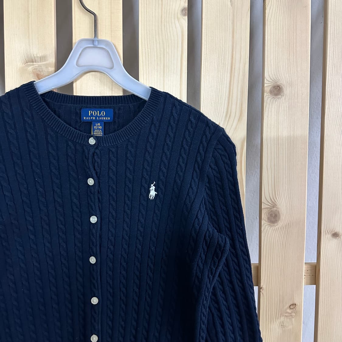 (XS) 폴로 랄프로렌 네이비 케이블 니트 가디건 상품이미지3