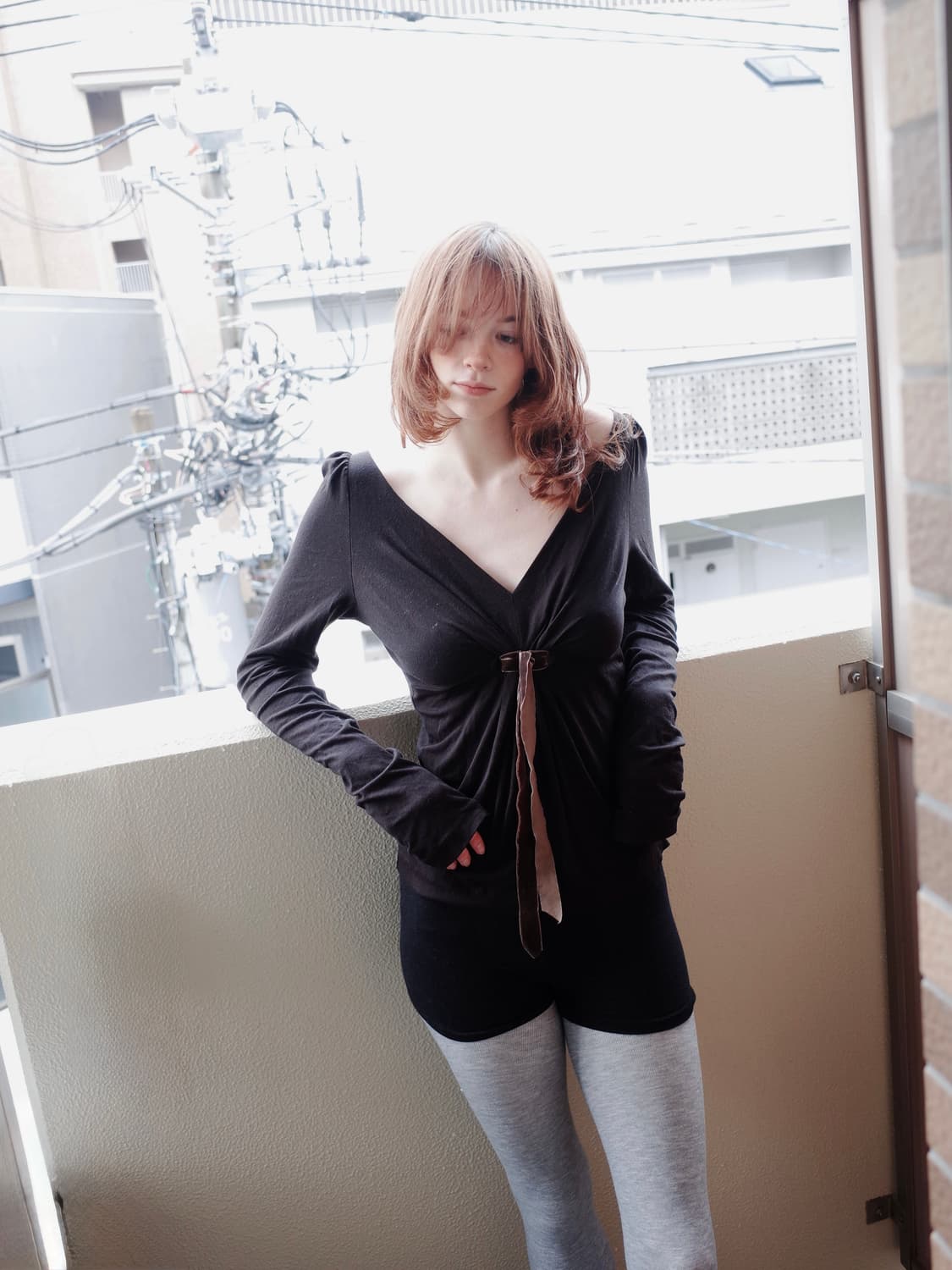 막스마라 딥 브이넥 리본 타이 탑 상품이미지4