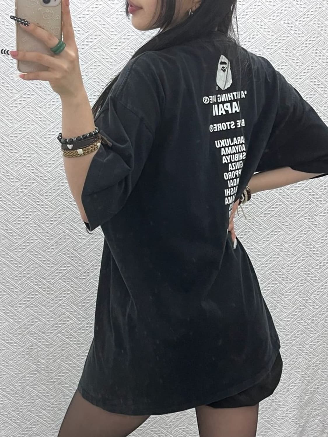 베이프 AAPE 스트릿 펑크 헤드 프린팅 반팔티 2XL C10651 상품이미지2