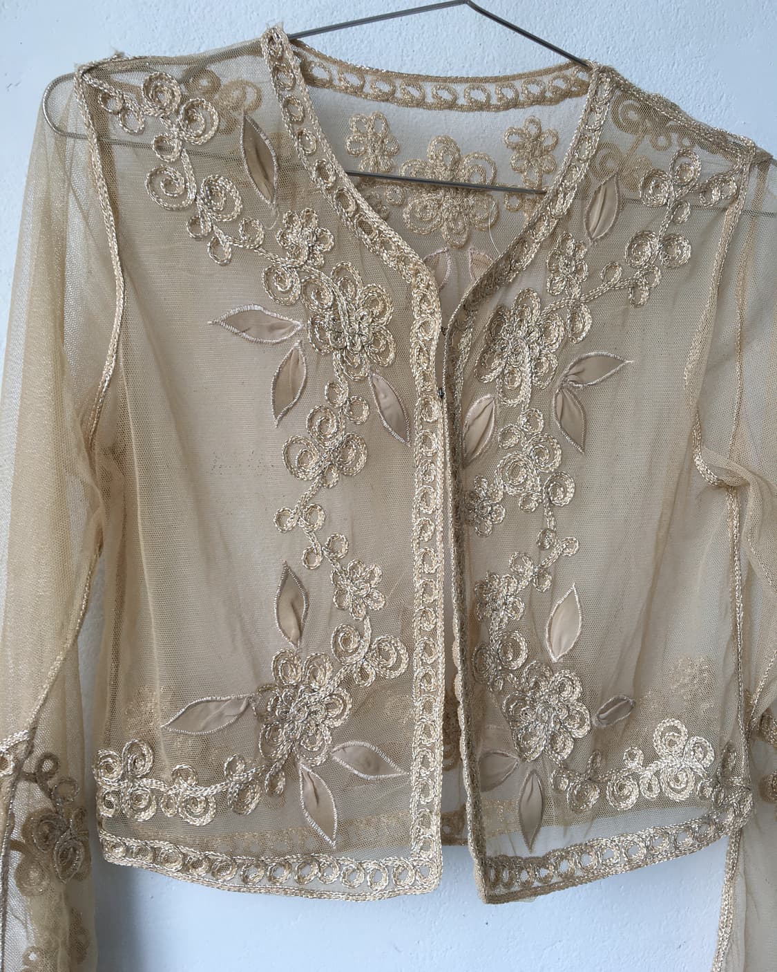 Flower embroidery point mesh cardigan 상품이미지4