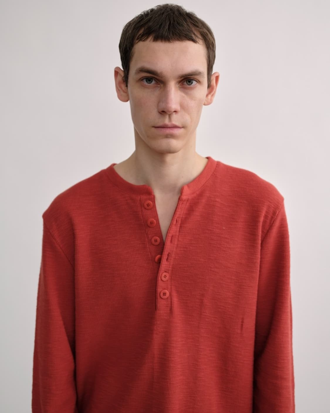 colorcolour / BUTTON HENLEY NECK orange 상품이미지1