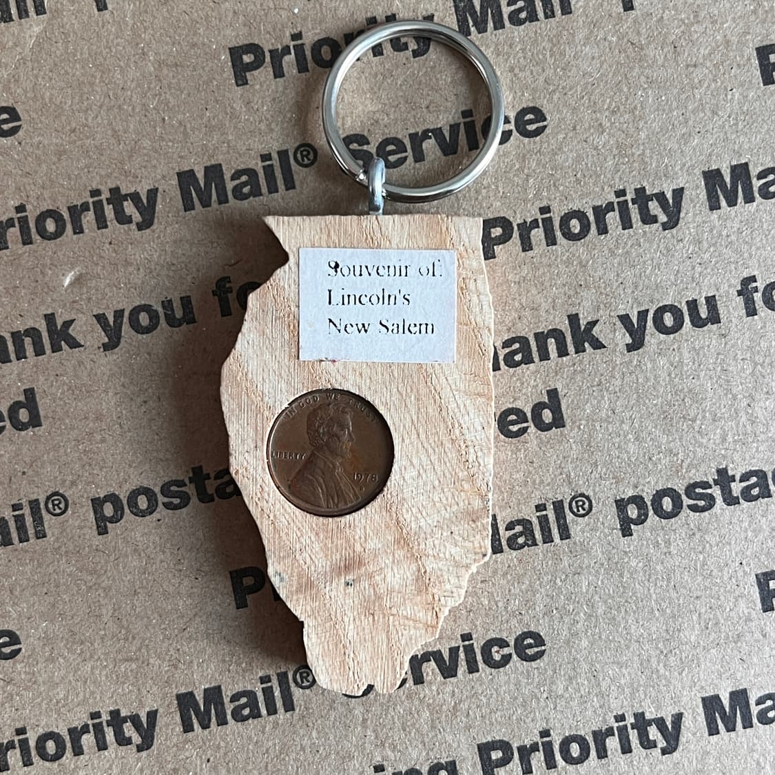 90s vtg Illinois Penny Keyring 상품이미지1
