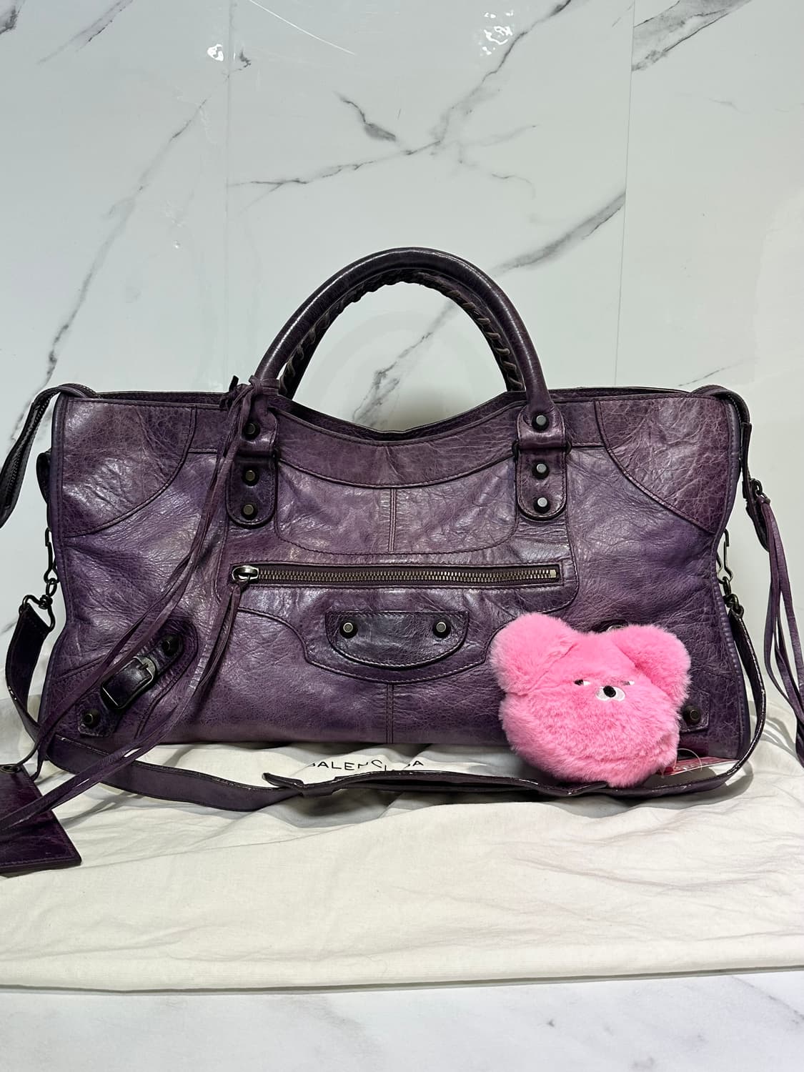 [A 정품] 발렌시아가 시티 모터백 파트타임 퍼플 상품이미지3