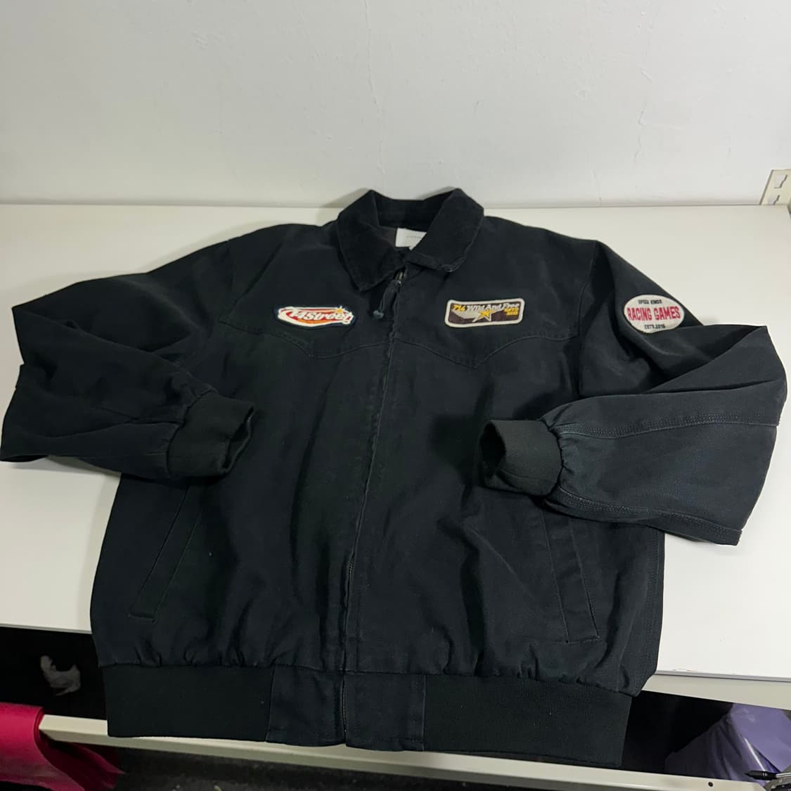 95 714STREET 블랙 카라 코듀로이배색 캔버스 워크자켓 상품이미지2