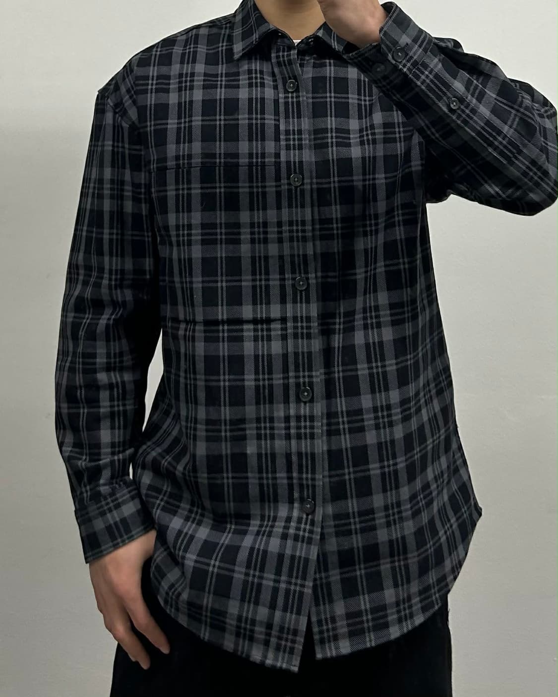 21ss 지오송지오 오버핏 남성 체크 셔츠[100] 상품이미지1