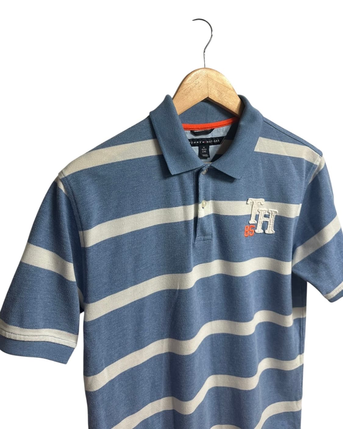 타미힐피거 스트라이프 카라티 아쿠아블루 XL size 상품이미지2