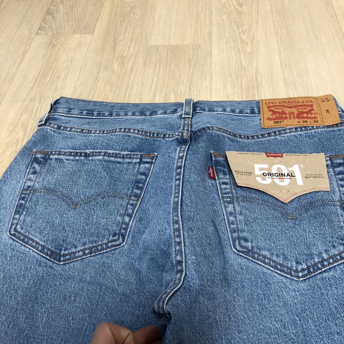 (32) 새상품 리바이스 Levi's 501 스트레이트진 연청 데님 상품이미지7