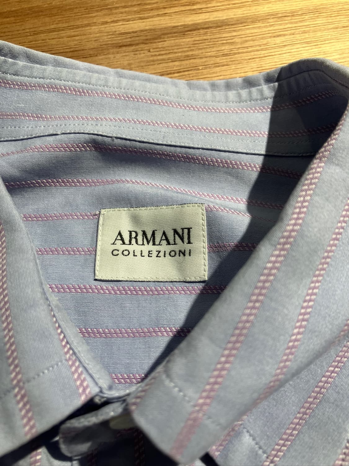 Armani Collezioni 소라 핑크 스트라이프 롱 셔츠 M 상품이미지5