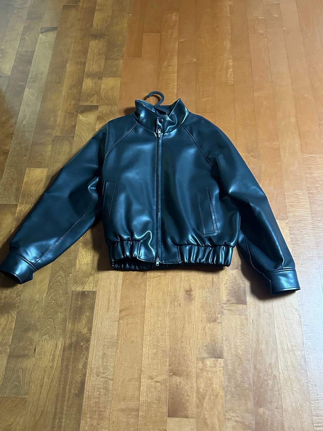 도프제이슨 비건레더 해링턴 자켓 BLACK 상품이미지3